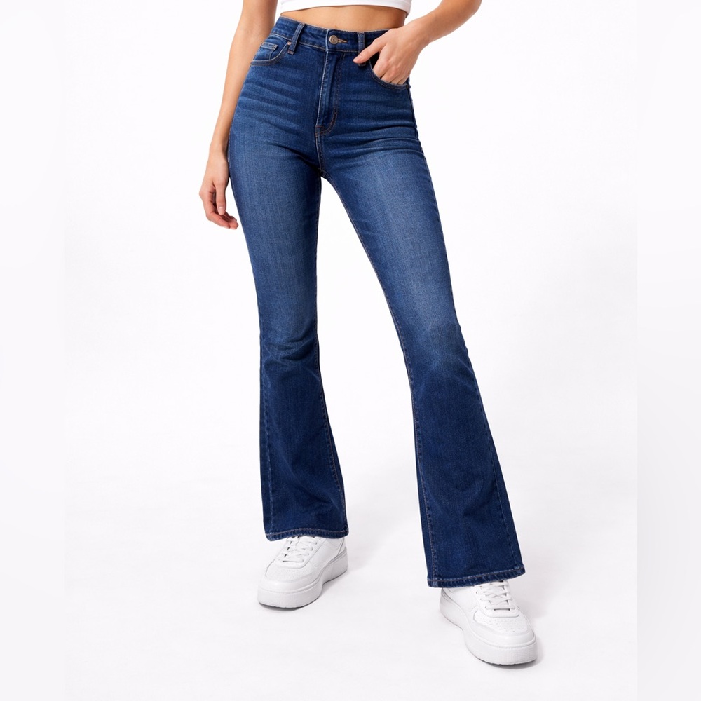 Fashion Nova Dark Blue Flare Jeans